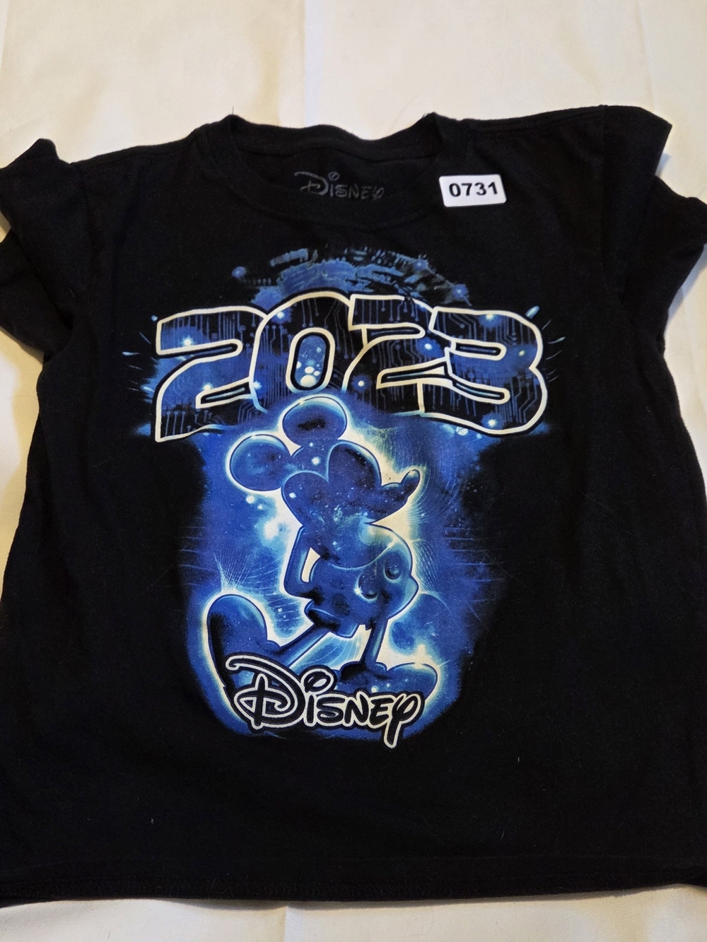 Disney Black Tee with Blue 2023 Mickey Graphic